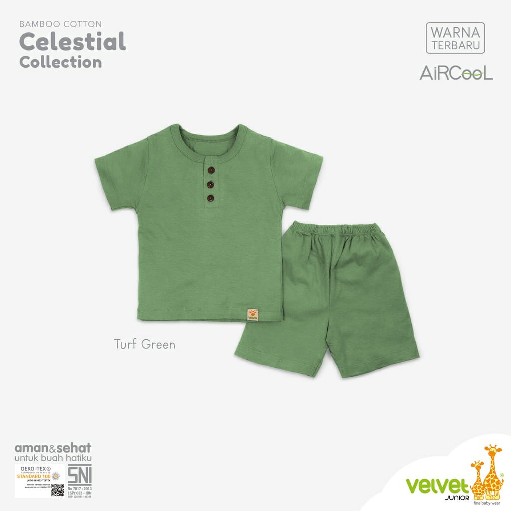 Velvet Junior Celestial Bamboo Cotton setelan pendek