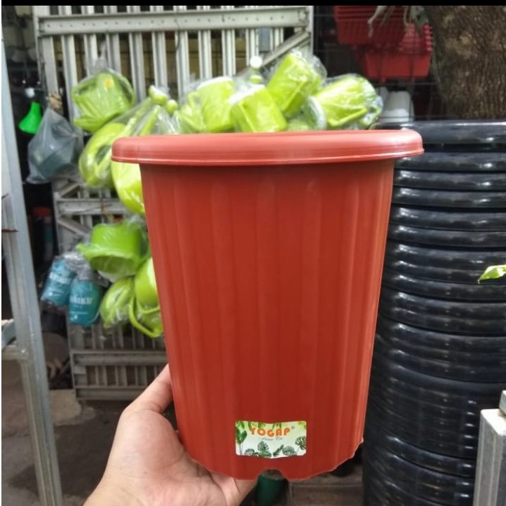 GROSIR POT Bunga Yogap YPT 17 Coklat/ Pot Tanaman