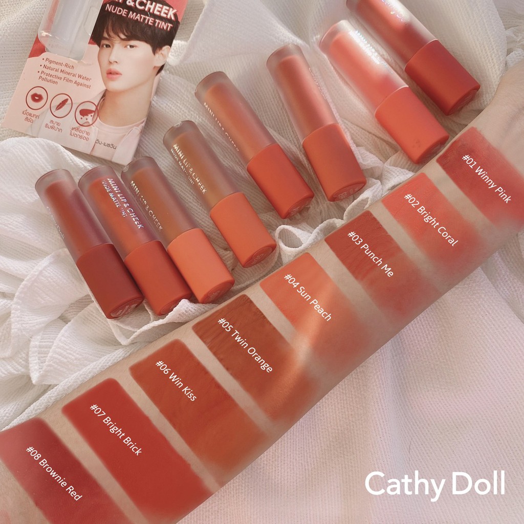 Cathy Doll Mini Lip and Cheek Nude Matte Tint Win Metawin