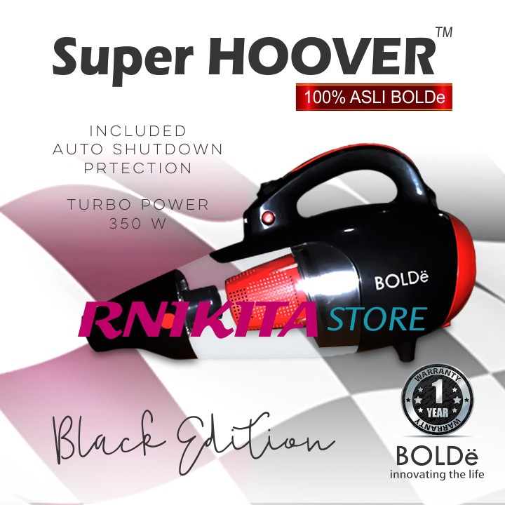 BOLDe SUPER HOOVER BLACK COLOR EDITION - Handy Cyclone Vacuum Cleaner 2 in 1 + Blower