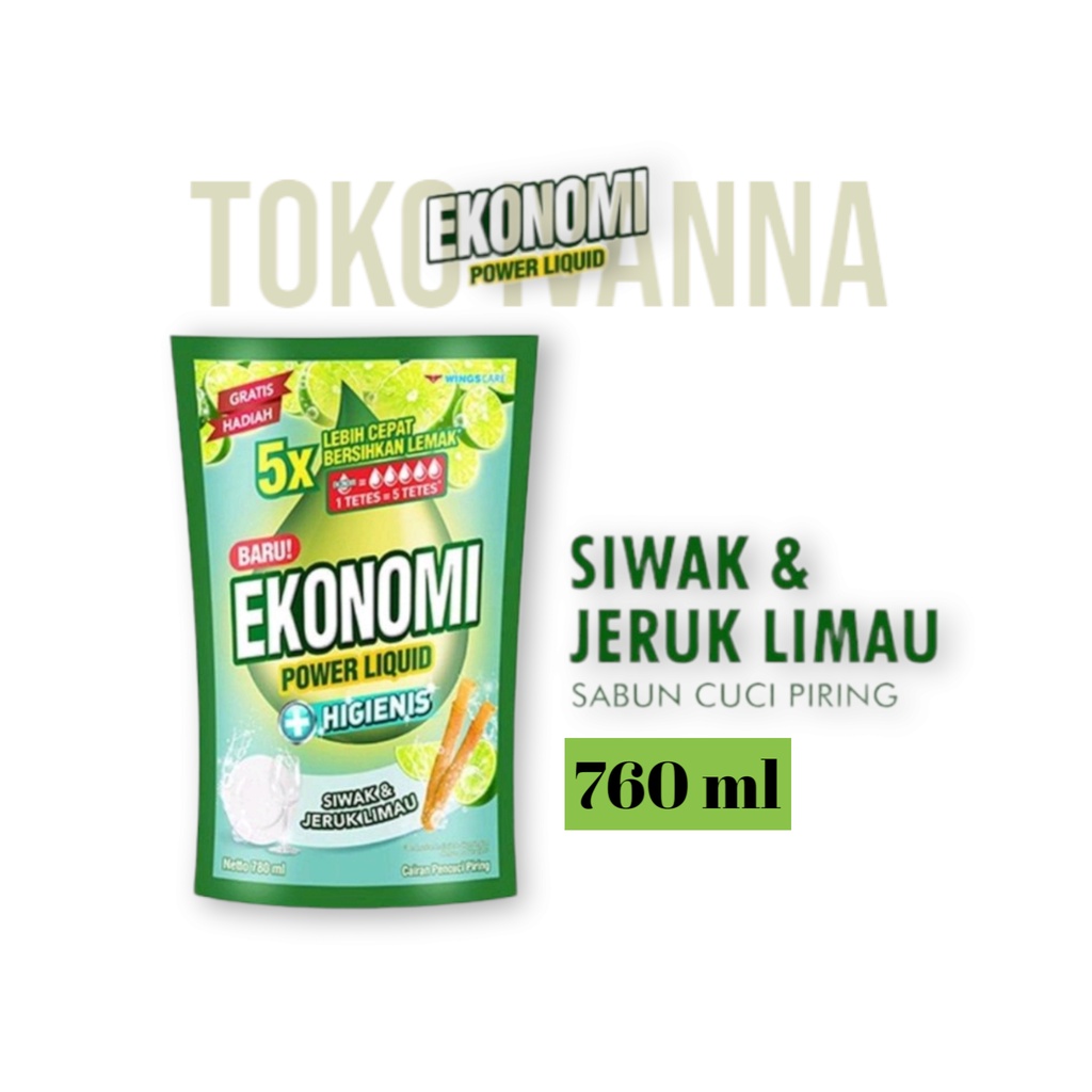 Ekonomi Power Liquid Higienis Siwak &amp; Jeruk Limau 755mL [GRATIS HADIAH]