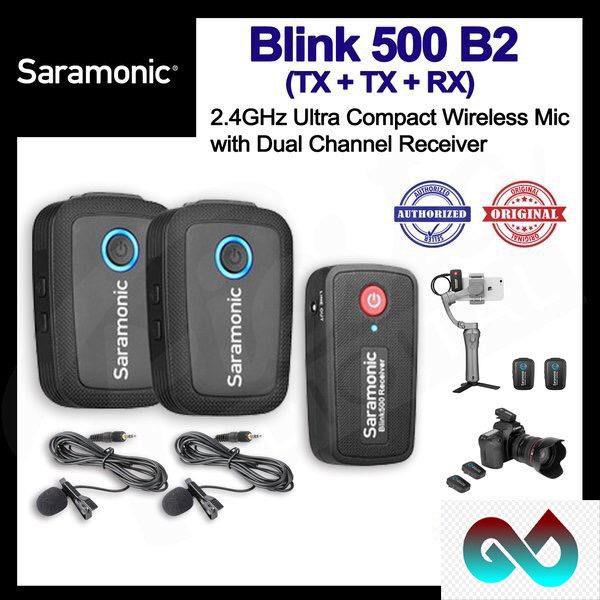 Saramonic Blink 500 B2 (2TX+RX) Mini Dual Channel Wireless Mic System