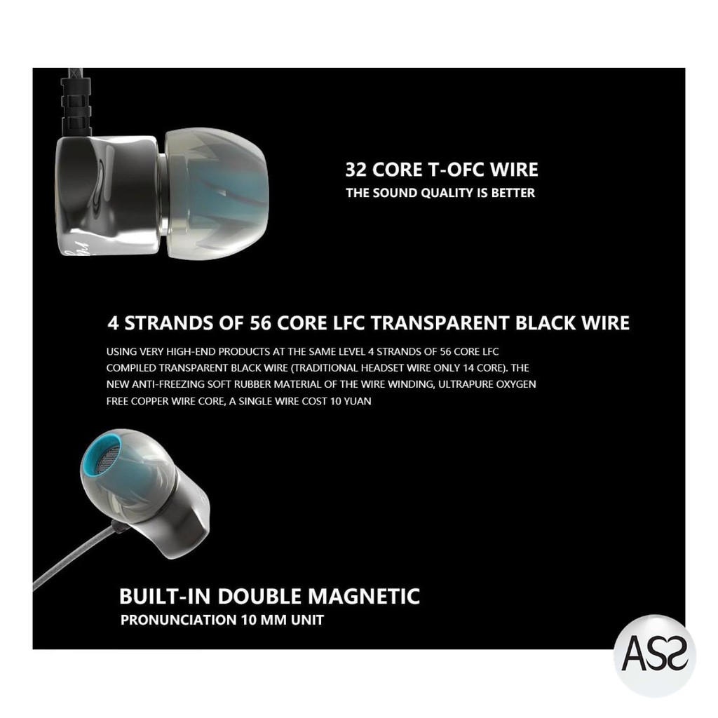 ASS Shop - QKZ Stereo Bass In-Ear Earphones with Microphone - QKZ-DM7