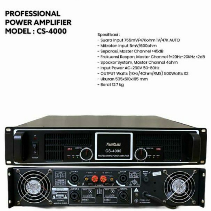 Power Amplifier Firstclass FCA CS 4000 FCACS4000 Original Garansi 1 tahun