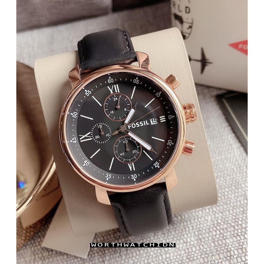 Jam Tangan Pria Terbaru BQ-1008 Rhett Chronograph Black Leather Original