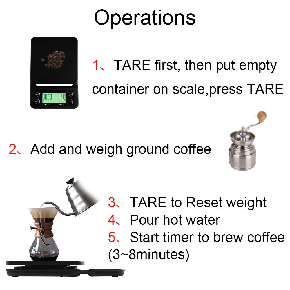 Timbangan Dapur 3kg 0.1g dengan Timer / Digital Scale 3Kg / Timbangan Kopi