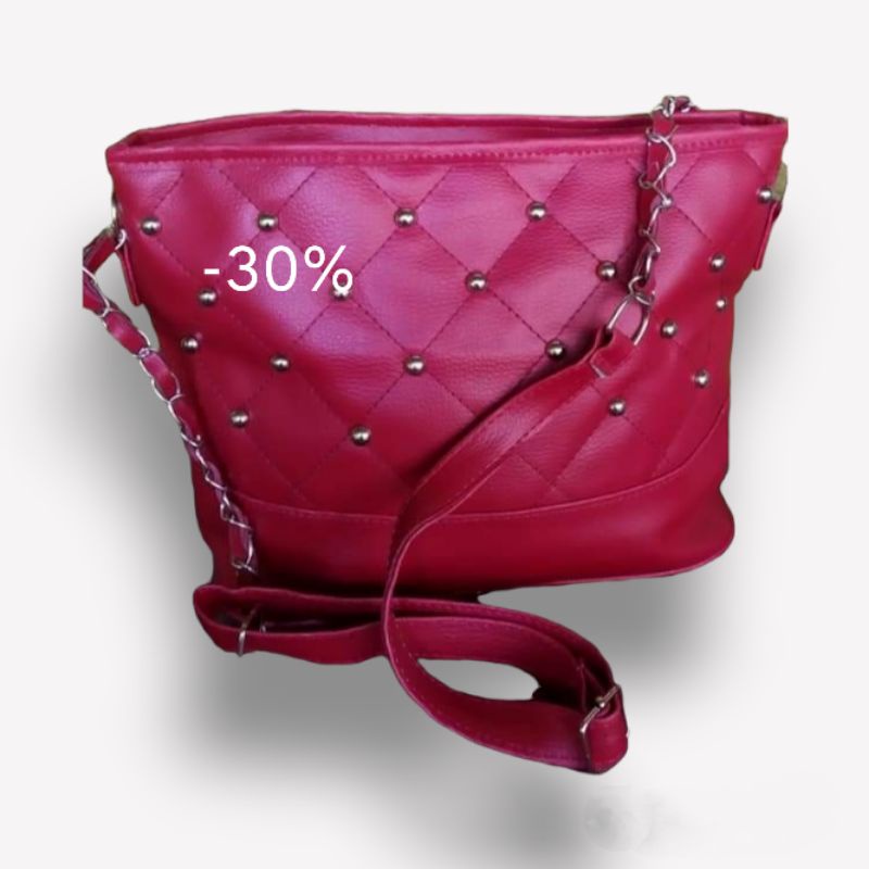 Tas bahu wanita besar merah tas belanja promo