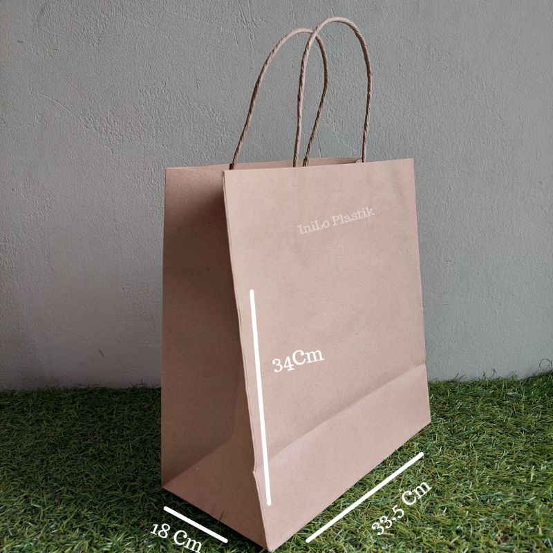 

@25pcs Shopping bag 33,5x18x34 cm / tas brownies / Paper Bag / Goodie Bag ALT