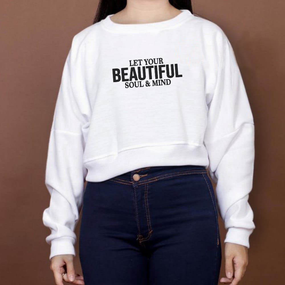 LET YOUR BEAUTIFUL CROP OVERSIZE SWEATER WANITA - CREWNECK KEKINIAN PREMIUM