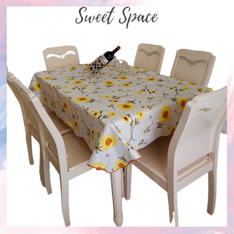 TAPLAK MEJA MOTIF BUNGA ANTI AIR ANTI MINYAK [SWEETSPACE]