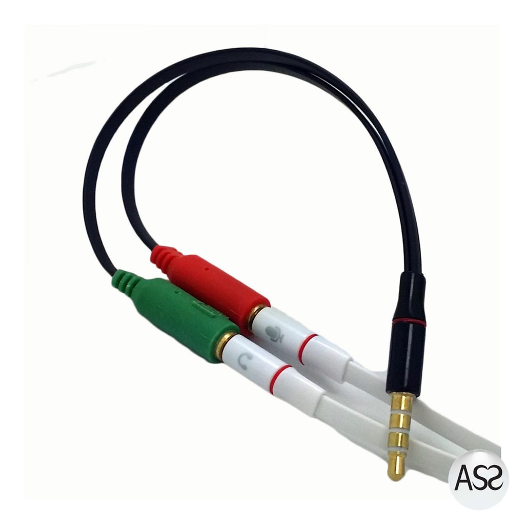 ASS Shop - Splitter Audio Cable 3.5mm Male to 3.5mm HiFi Mic Headphone - AV123