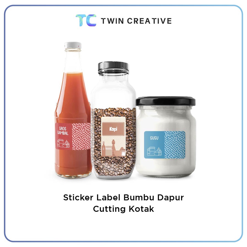 

Custom Stiker Label Nama Bumbu Dapur Kotak Anti Air - Spices Sticker Toples Waterproof