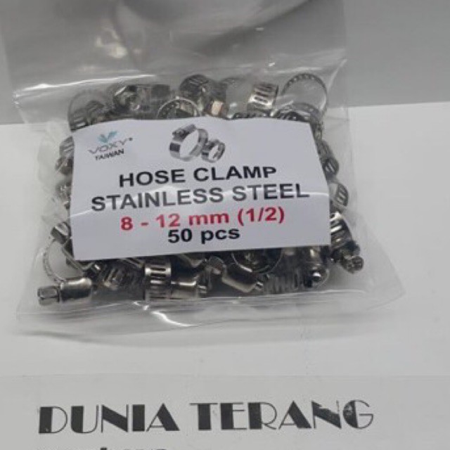 Klem Selang VOXY Stainless Steel 1/2&quot; - Cleam Slang Stenles Tw Kilap 1/2 in - Kleam Clem 1/2in