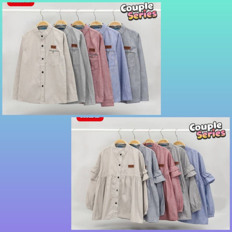READY atasan cowok cewek playkids/atasan oxford maxwell/baju anak couple play kids