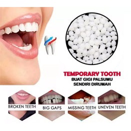 100 Butir Temptooth Lem Penambal Gigi Berlubang dan Pengganti Gigi Palsu