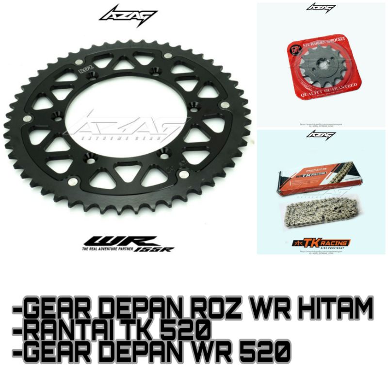 GEAR SET YAMAHA WR 155 GEAR ROZ HITAM 520
