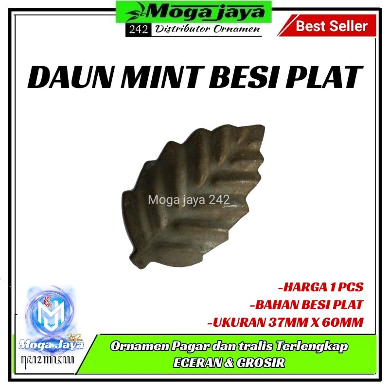 daun mint besi plat ornamen hiasan pintu tralis