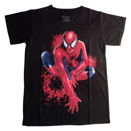 Kaos Anak Laki-Laki Spiderman Jongkok New Rhymes Baju Tanggung Cowok 8 9 10 11 12 Tahun