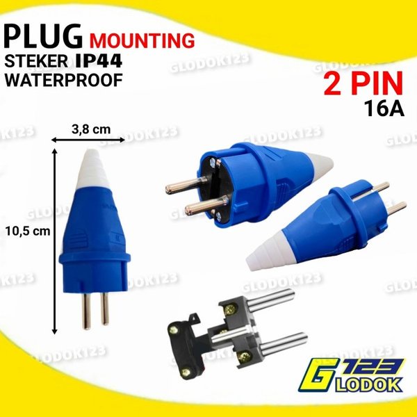 Plug Mounting Steker Male 2P 3P 16A Waterproof IP44