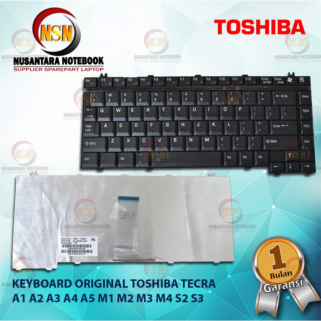 Keyboard Original Toshiba Tecra A1 A2 A3 A4 A5 M1 M2 M3 M4 S2 S3 Black