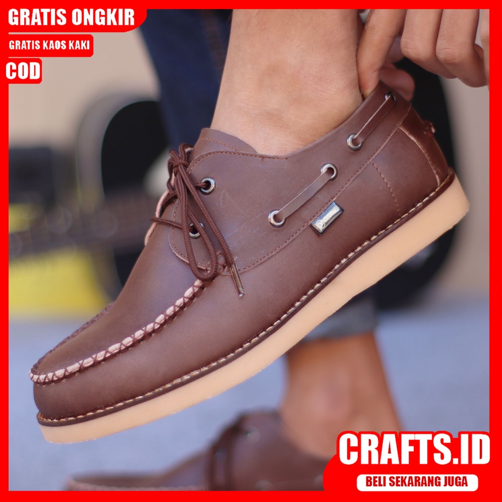 CRAFTS - Sepatu Formal Casual Tali Hitam Kulit Kerja Pria