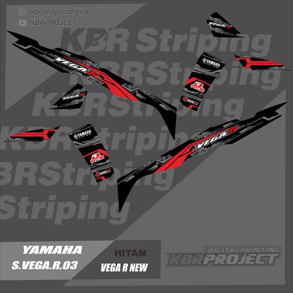 (cod) Stiker vega r striping list motor yamaha 03 Racing vegar VEGA R ROAD RACE HOLOGRAM TRANSPARAN