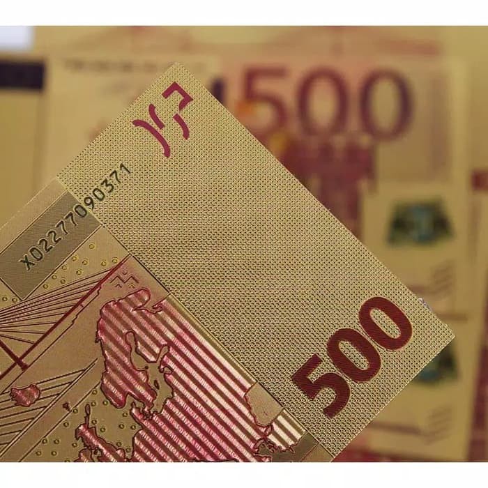 uang hadiah souvenir pecahan 500 EURO gold plate colour
