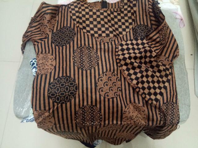 Tey-17 Batik Wanita Asj Sa Hrb026 Kenongo Kemeja Tosca Pendek