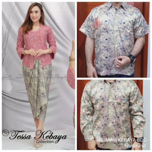 Batik Couple  Kutubaru Brukat Panjang Set Couple/batik Set/batik Seragam/kebaya Kondangan