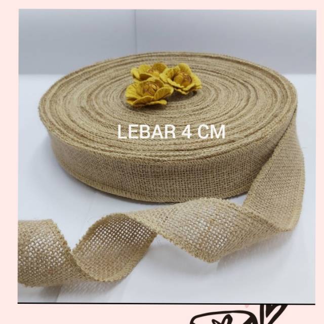 1 METER  (bukan 1 ROL) -  4 CM |  PITA KAIN GONI OBRAS NATURAL BROWN