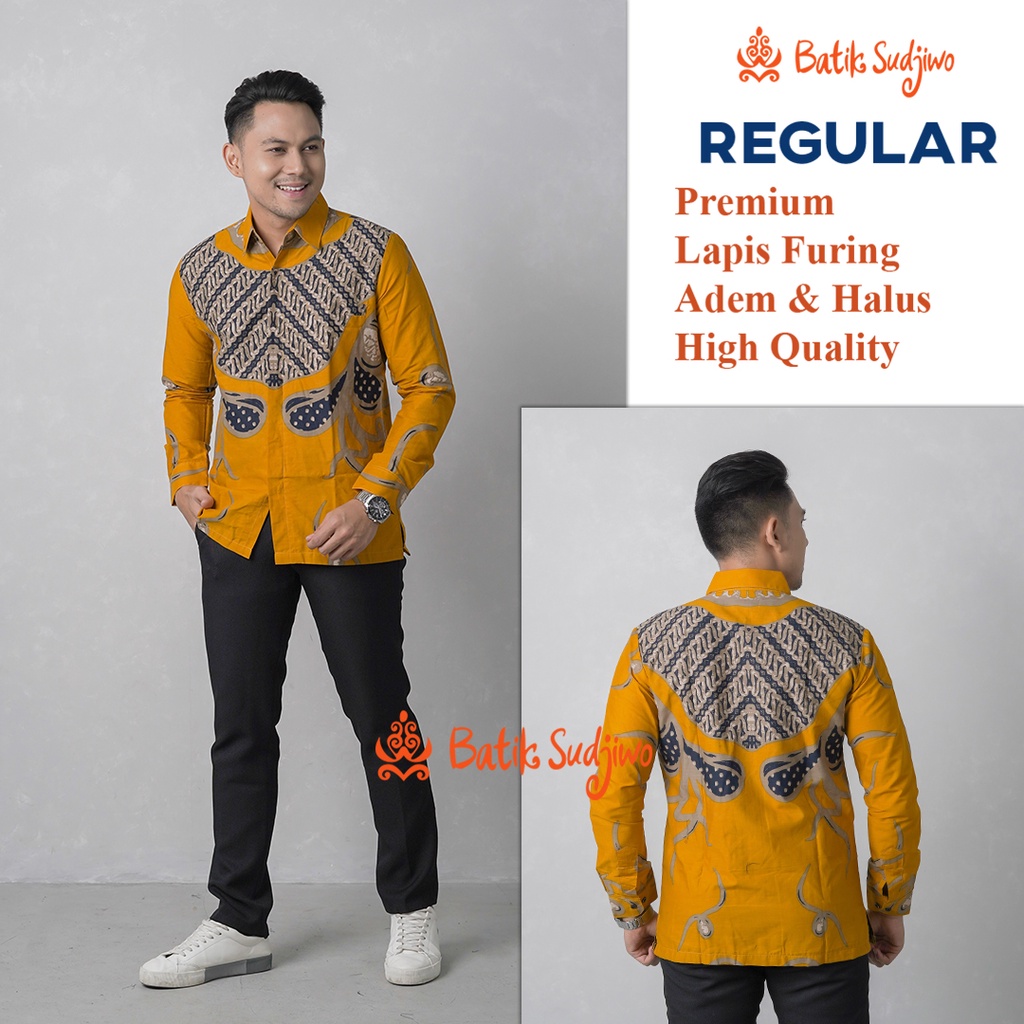 Kemeja Batik Pria Lengan Panjang  Lapis Furing Premium 1052