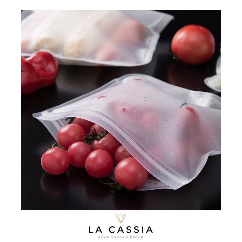 𝑳𝒂 𝑪𝒂𝒔𝒔𝒊𝒂 𝑯𝒐𝒎𝒆 Reusable Ziplock Silicone Pouch Bag Food Storage Kemasan Makanan Kedap Udara