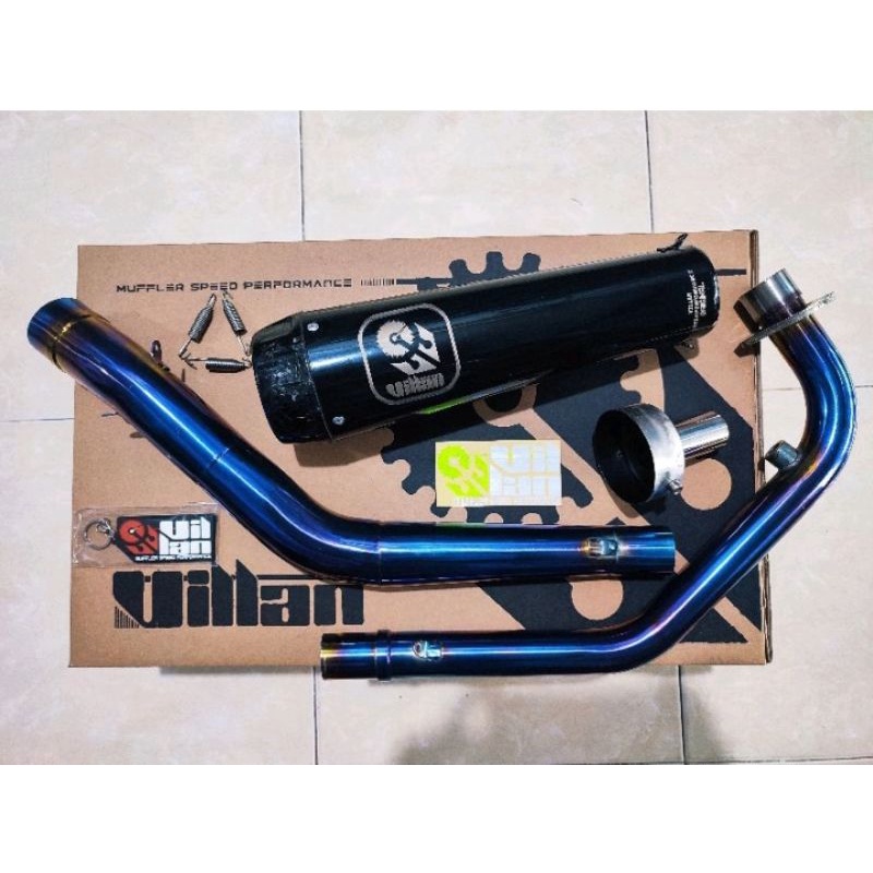 KNALPOT villan pro2 black end cup carbon full system cbr150 cb150 vixion fu