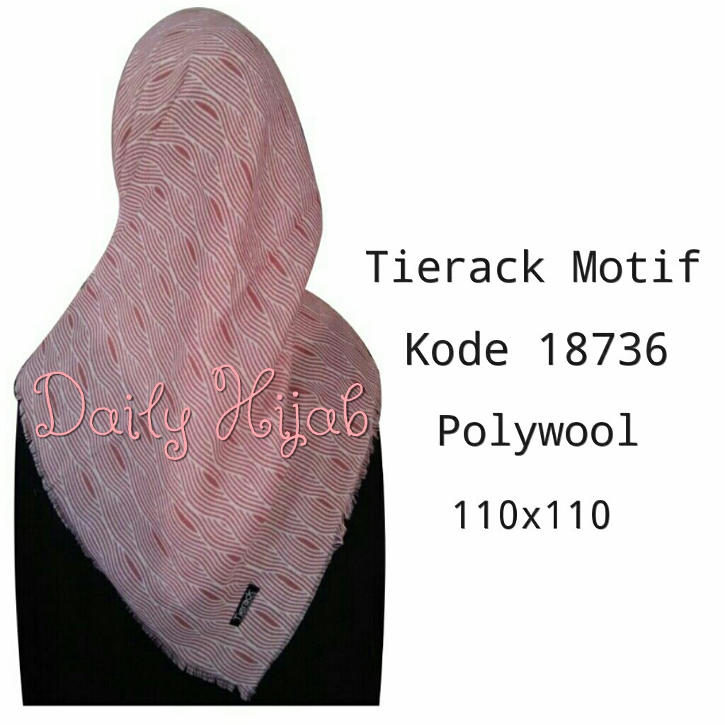 HIJAB TIERACK SEGIEMPAT TIERACK MOTIF ANSANIA JILBAB KERUDUNG