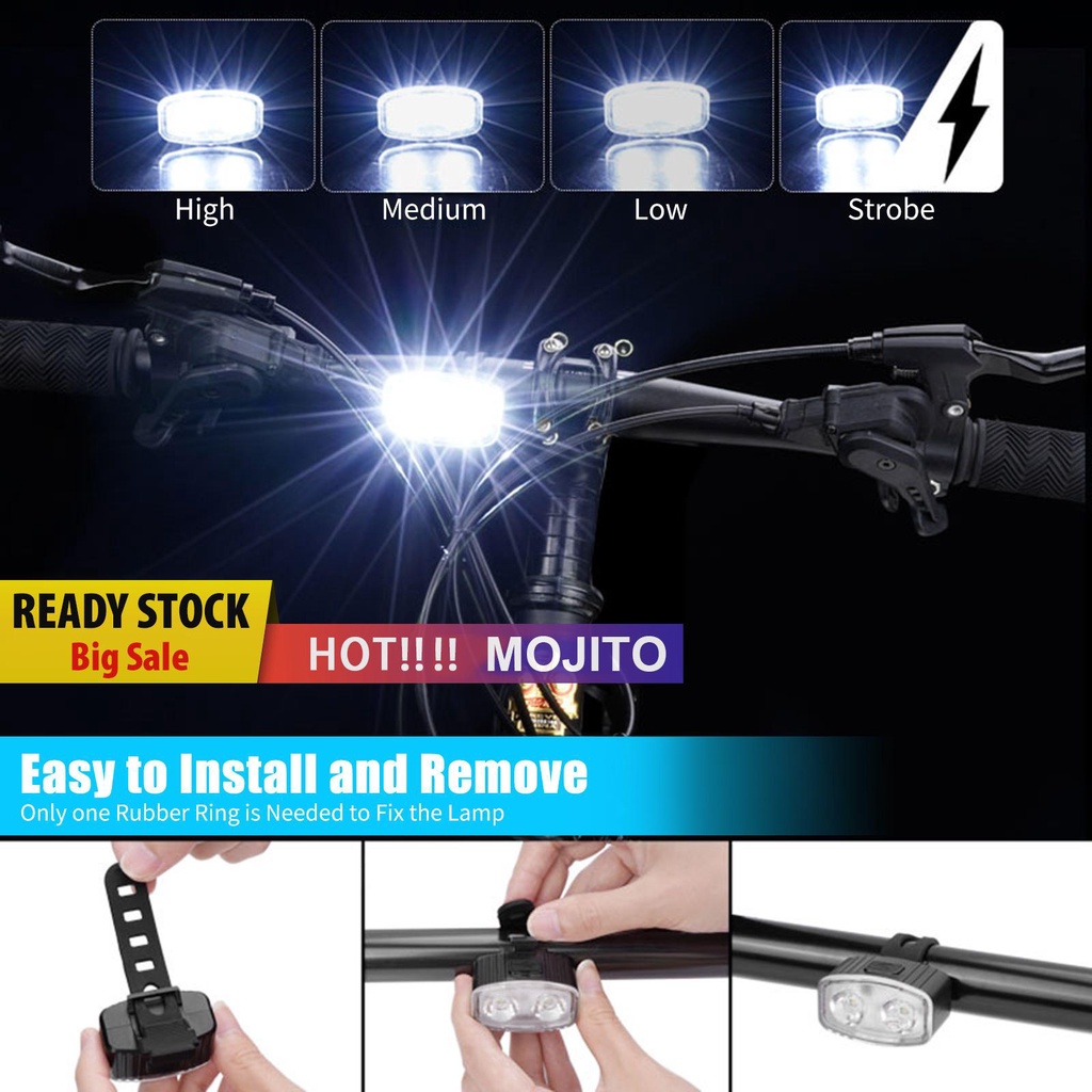 Set Lampu Depan / Belakang Sepeda Led Rechargeable