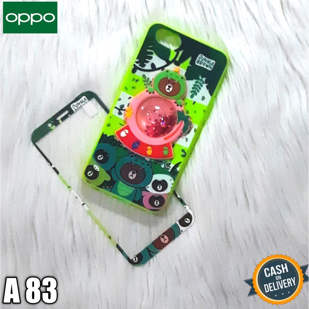 Softcase Oppo A83 Case Water Timbul + Tempered Glass