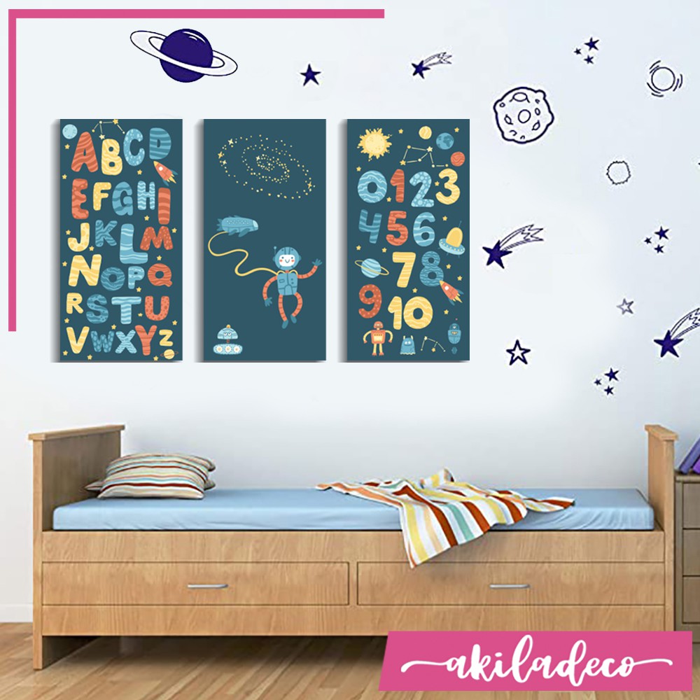 Hiasan Dinding Dekorasi Dinding Kamar Anak Poster Edukasi set 3pc