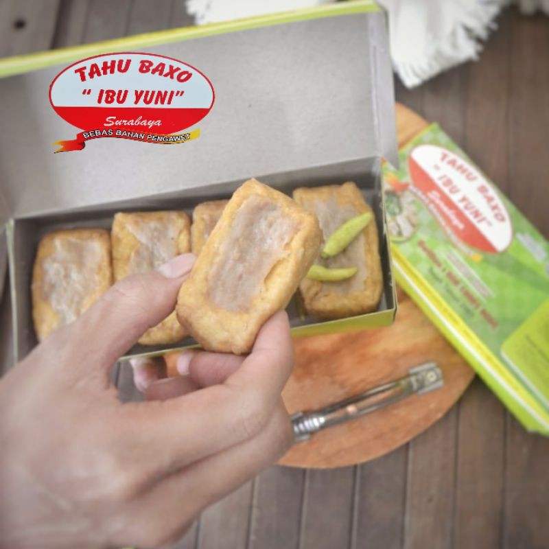 

Tahu Baxo Ibu Yuni surabaya isi 5 pcs, 100% daging sapi asli tanpa bahan pengawet, oleh - oleh sby