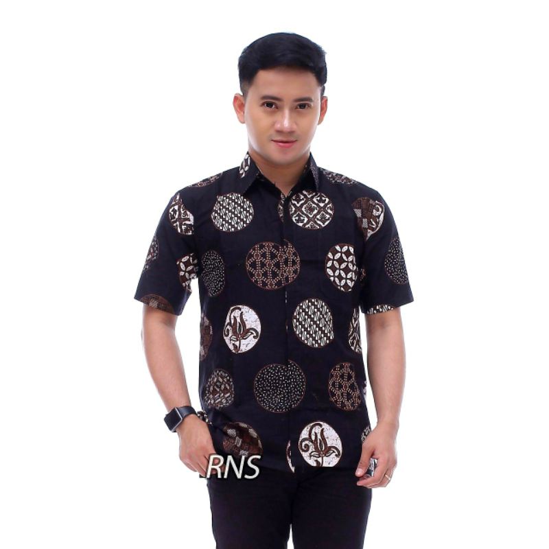 tey-17 Batik wanita ASJ SA HRB026 Kenongo Kemeja Tosca Pendek-HEM KOIN