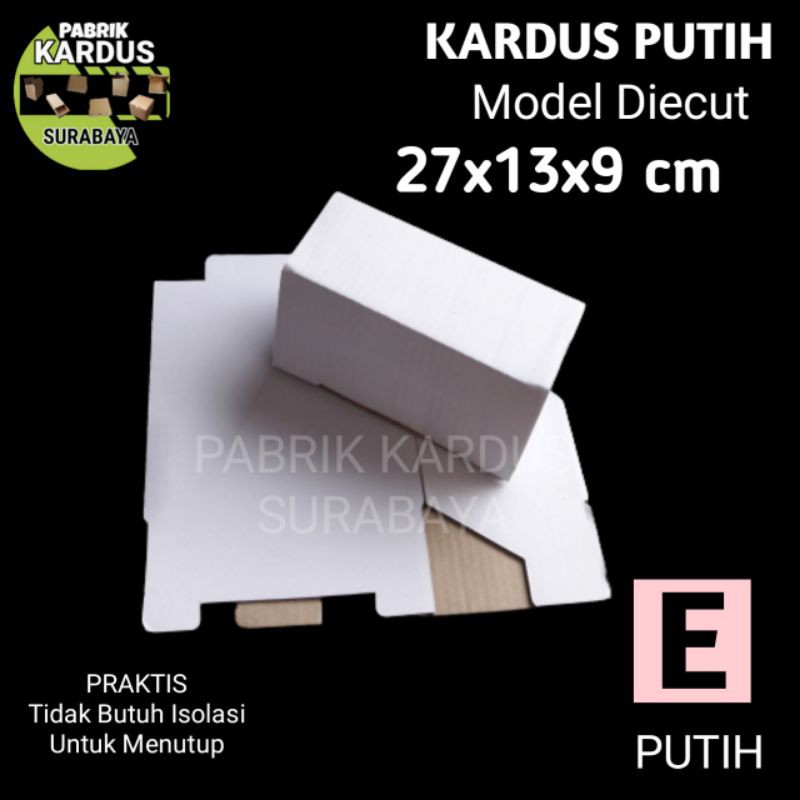 

KARDUS E PUTIH 27x13x9cm BOX DUS KARTON BOX DOS KOTAK SEPATU PACKING