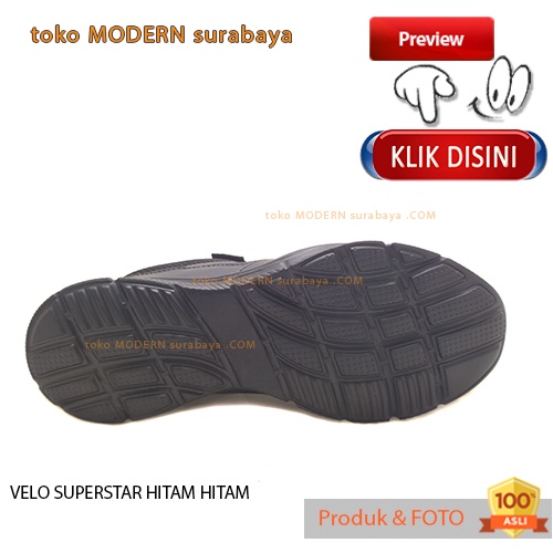 Sepatu pria sepatu casual sneakers VELO SUPERSTAR HITAM HITAM