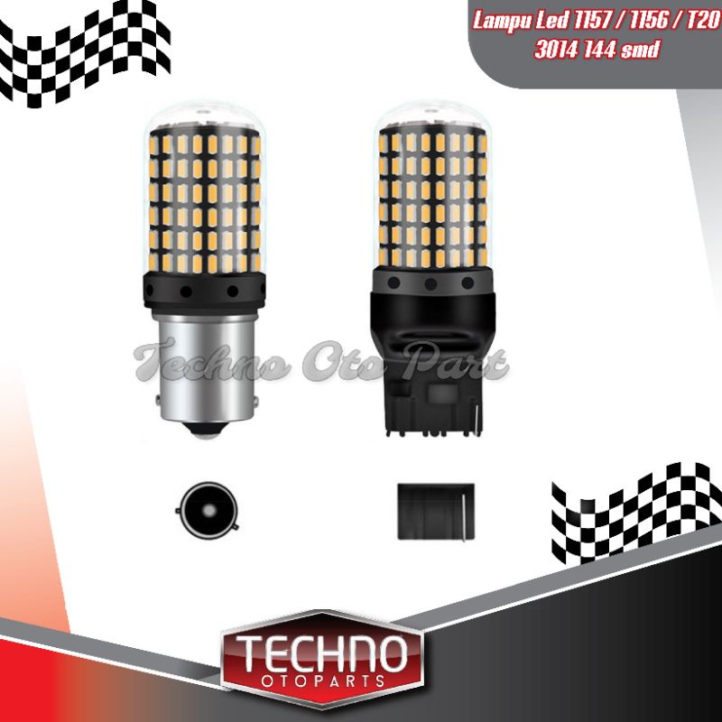 Lampu Led Sein Dajjal Mundur T20 7440 3014 144smd Warna Kuning