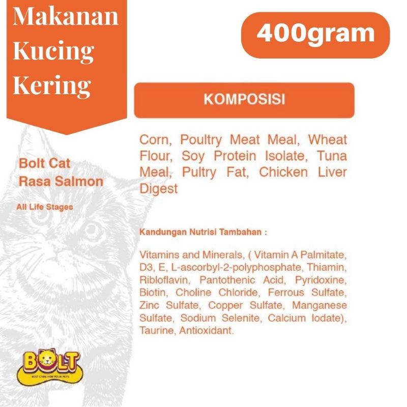 Bolt Pakan Kucing Makanan kucing All varian Donat Ikan Salmon