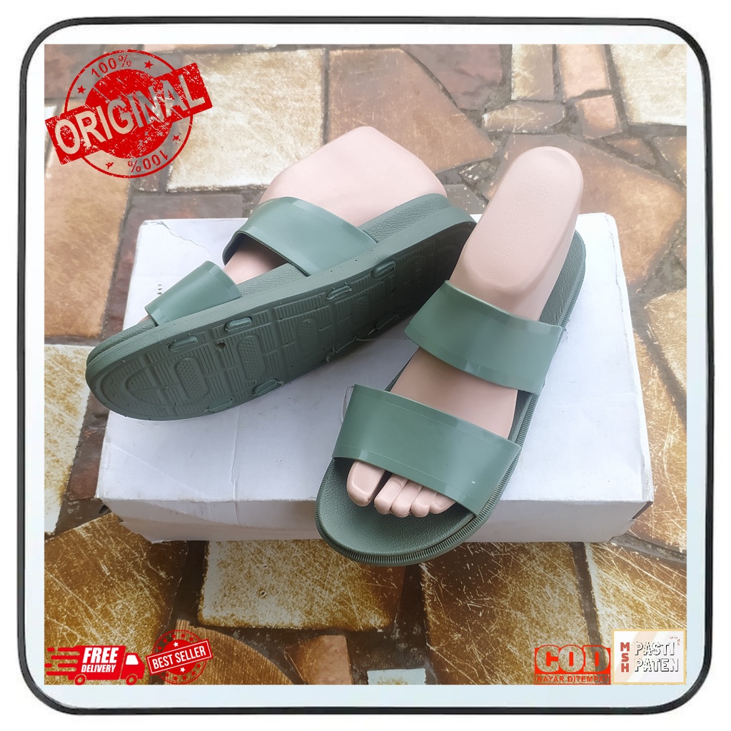 Sandal selop impor bahan karet jelly wanita merk hys ori size 37-41