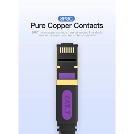 Vention Kabel LAN RJ45 Cat7 / Cat.7 FTP Shielded Flat 1Meter - ICABF