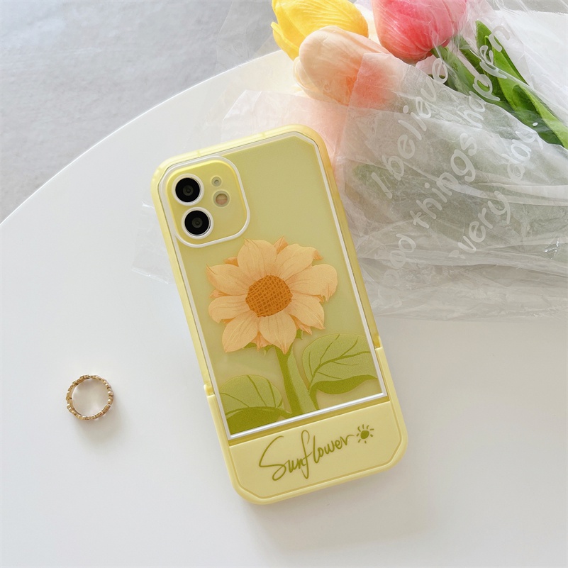 Casing Silikon iPhone 13 12 11 Pro Max X Xr Xs Max 8 7 Plus Motif Bunga Daisy Shockproof