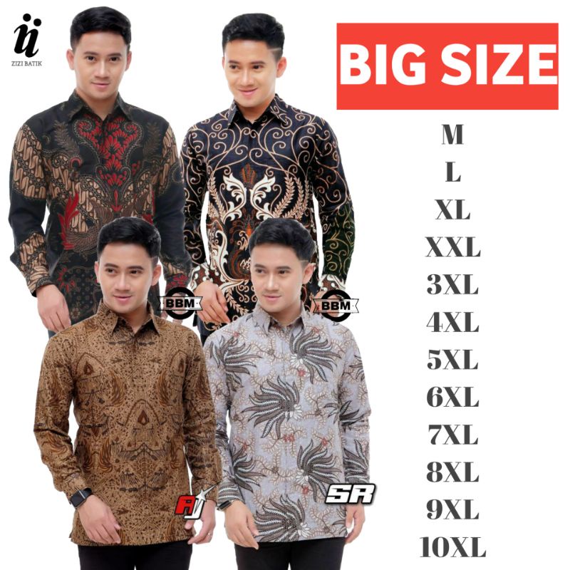Batik Pria Jumbo | Kemeja Batik Pria Lengan Panjang Big size