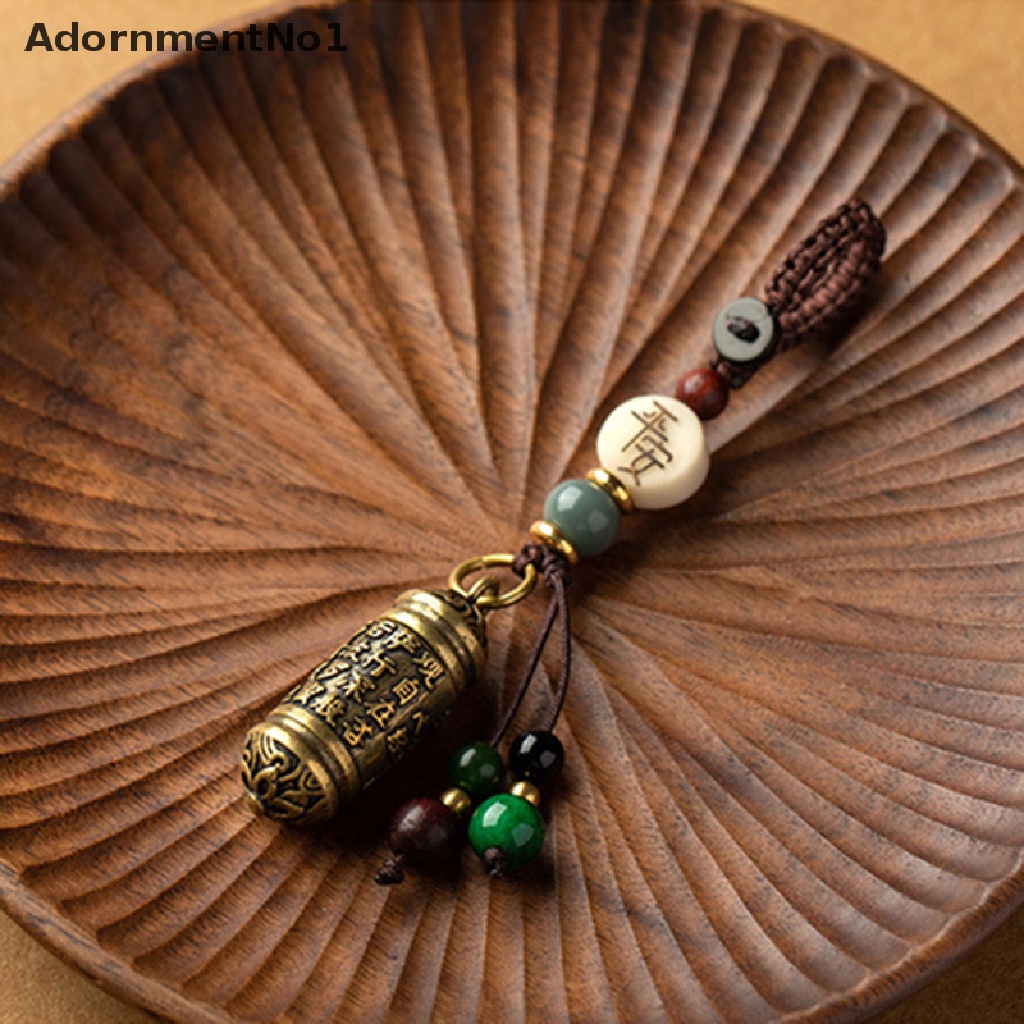 (AdornmentNo1) Gantungan Kunci Mobil / Tasbih Mantra Buddha Handmade DIY Bahan Kuningan