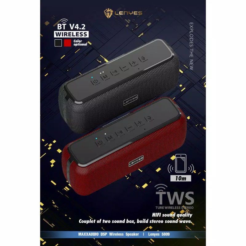 LENYES S809 60W MaxxAudio DSP wireless bluetooth hifi stereo portable speaker LENYES powerfull bass