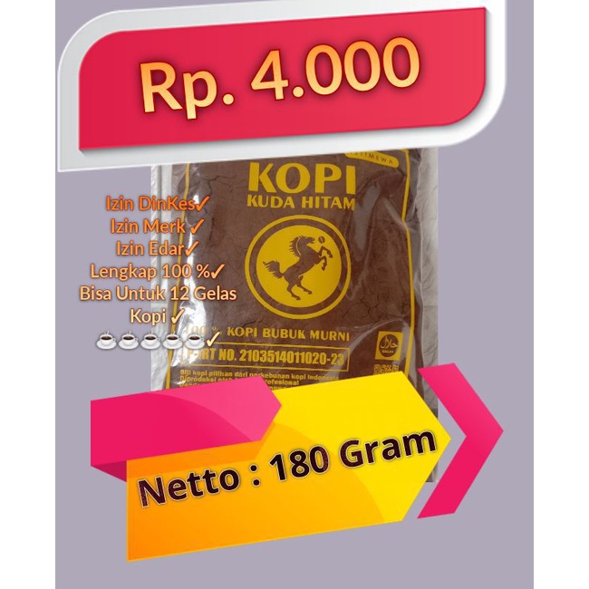 

kopi bubuk 180 gram Kopi Kuda Hitam (ORI)